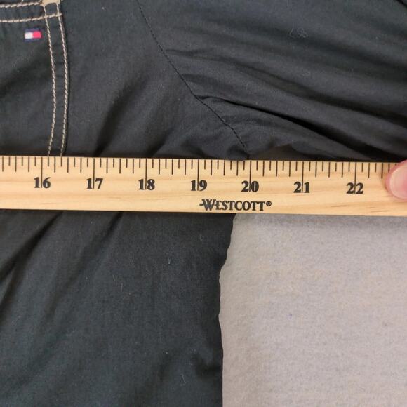 Tommy Hilfiger Black Contrast Stitching Button Up Shirt Women's L Y2K Streetwear - Picture 5 of 10